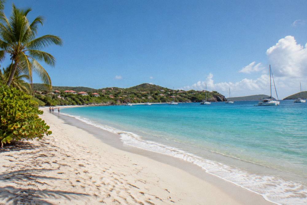 A quiet cove with clear shallow water and no buildings in sight